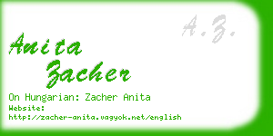 anita zacher business card